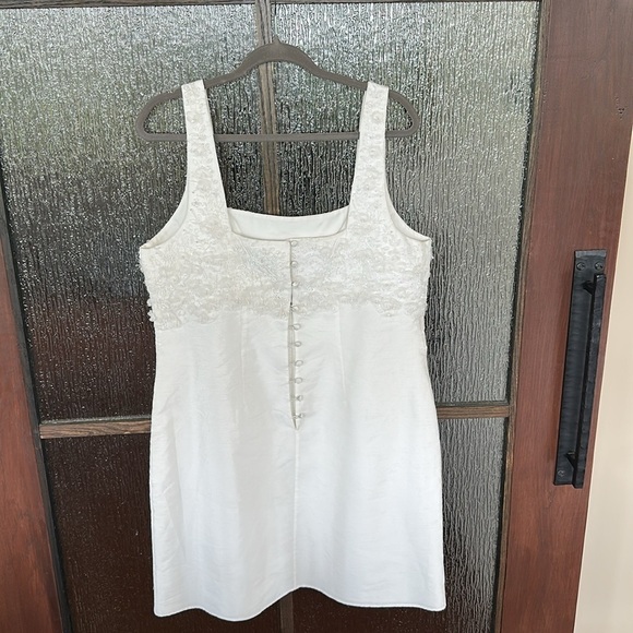 BHLDN Meadow Embellished Square-Neck Mini Dress - size 16 - Picture 7 of 12